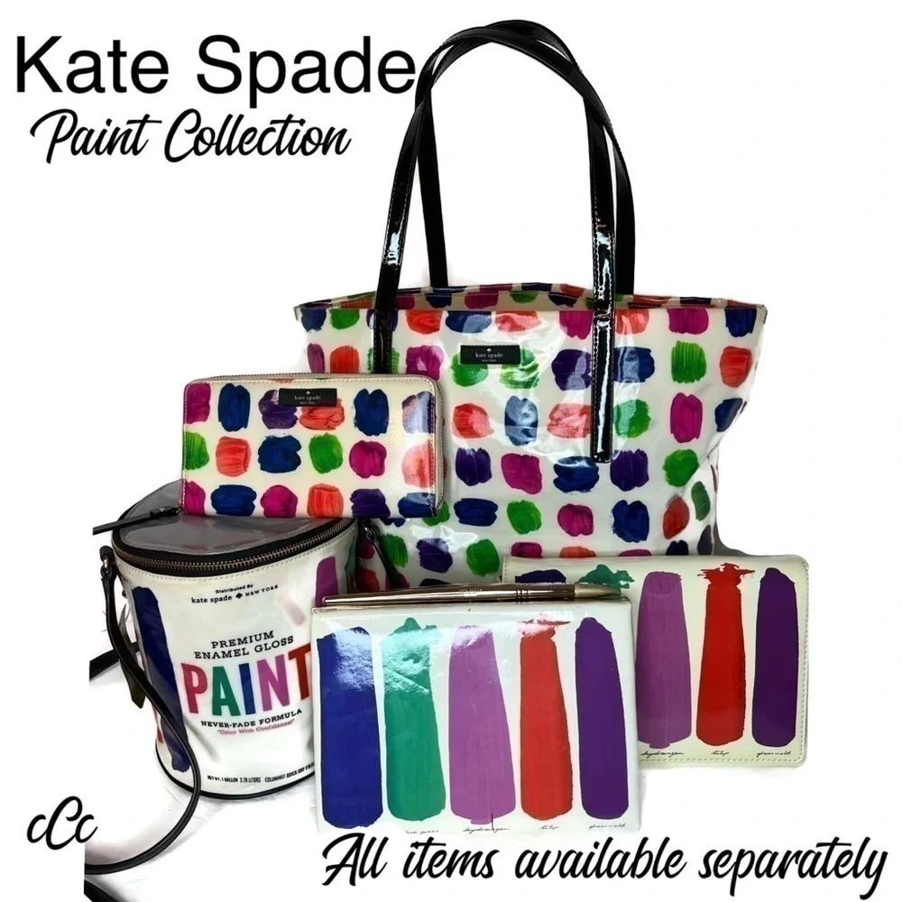 Kate Spade Paint Brush Stroke Tote and Wallet Rare Set Daycation
